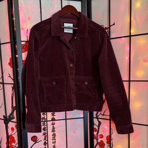 Sonoma Corduroy Button-Front Jacket in Burgundy